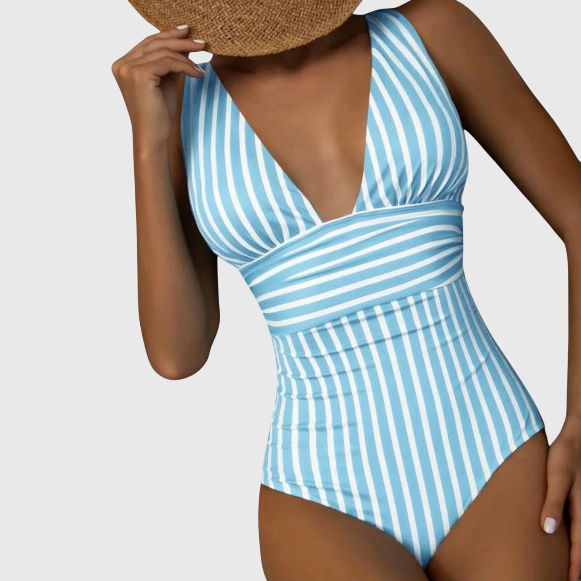 Strój Kąpielowy Jednoczęściowy | Monokini Paski-Women Swimsuit-Polizatto
