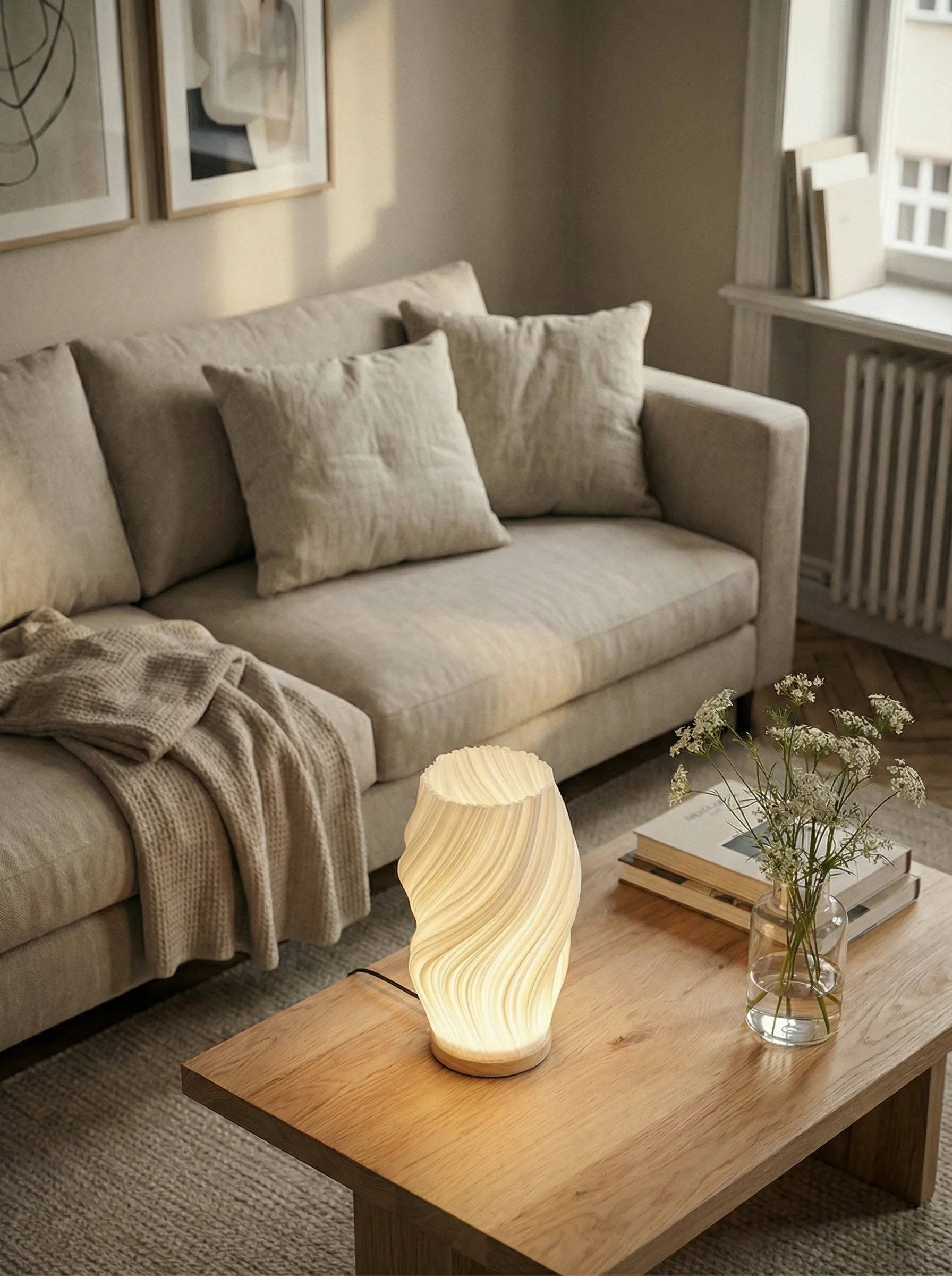 Lampa Stołowa | Falista Forma Pionowa-Table Lamp-Polizatto