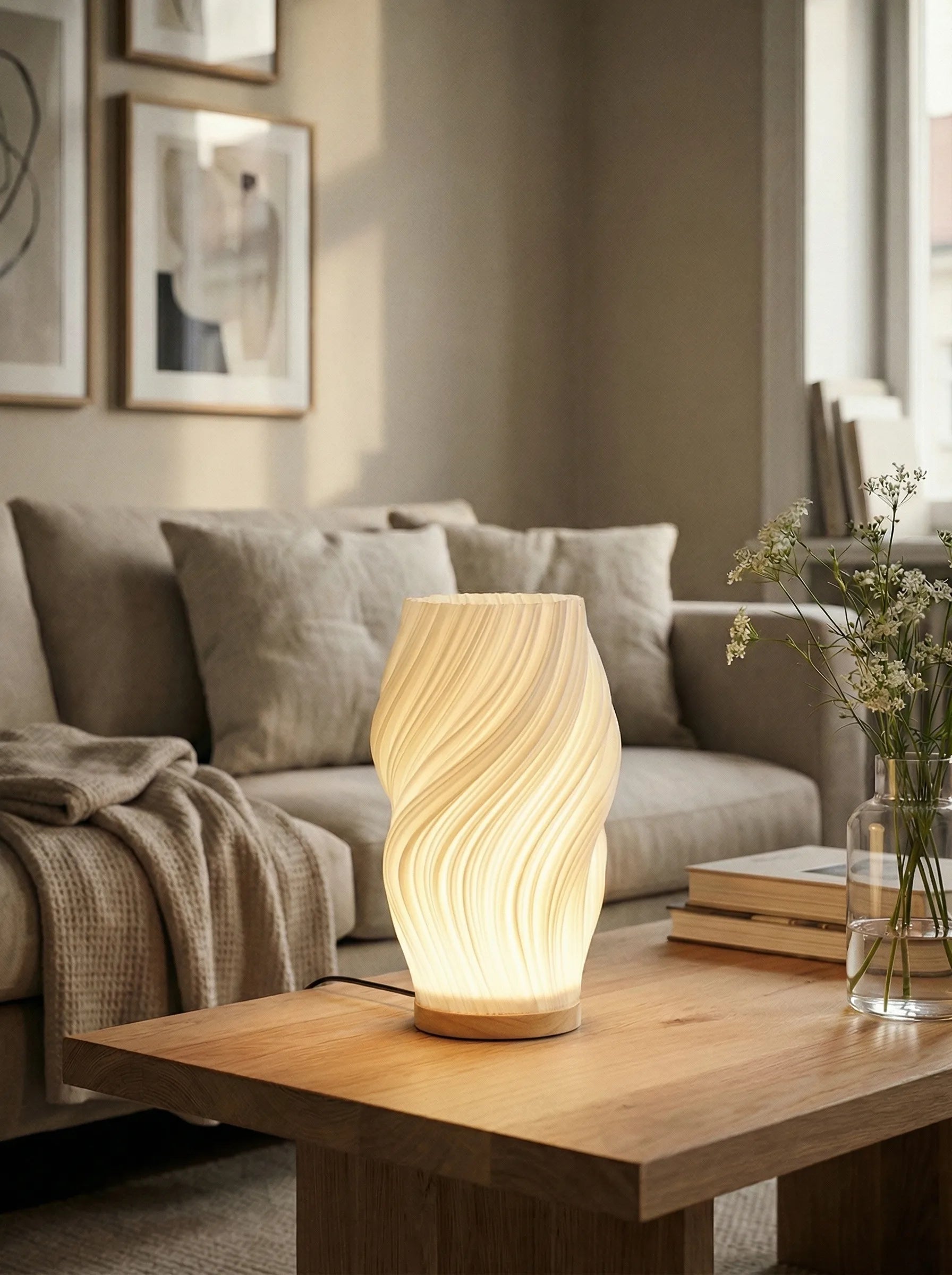 Lampa Stołowa | Falista Forma Pionowa-Table Lamp-Polizatto