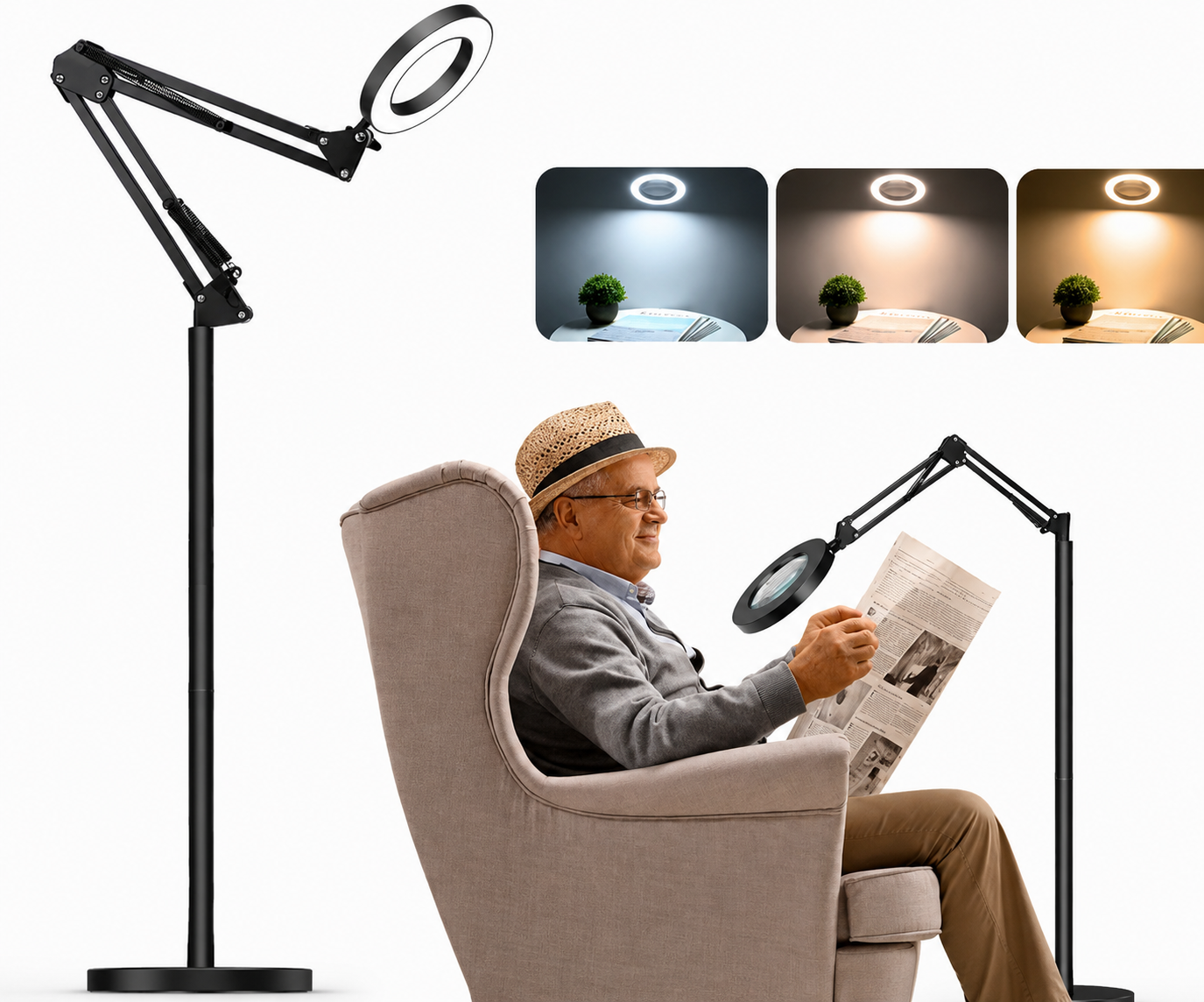 Lupa Stojąca | Lupa Do Czytania-Magnifying Lamp-Polizatto