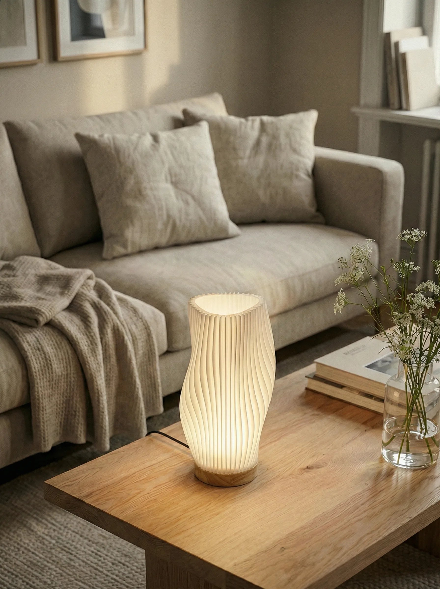 Lampa Stołowa | Falista Forma Pionowa-Table Lamp-Polizatto