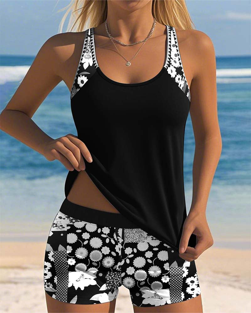 Strój Kąpielowy Dwuczęściowy | Tankini Z Szortami-Women Swimsuit-Polizatto