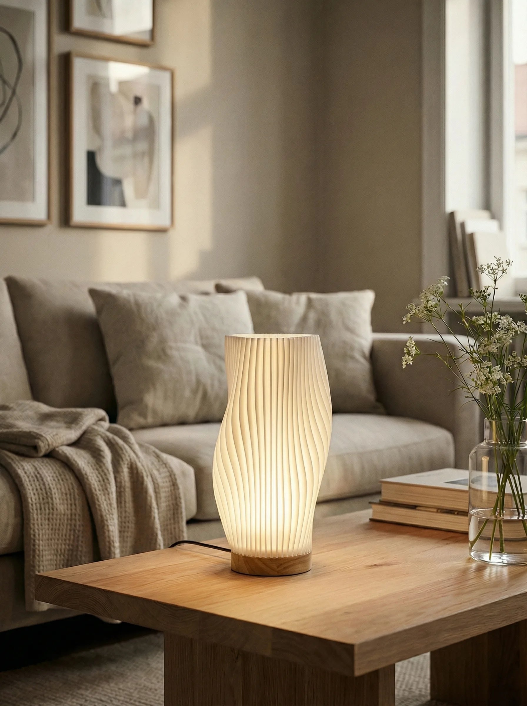 Lampa Stołowa | Falista Forma Pionowa-Table Lamp-Polizatto