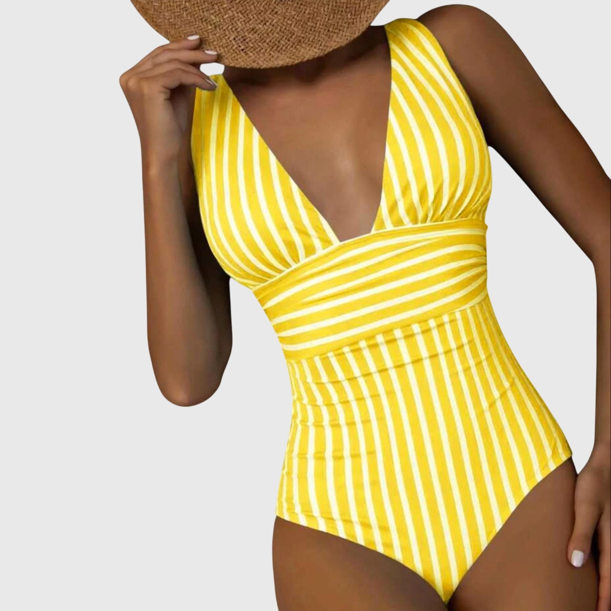 Strój Kąpielowy Jednoczęściowy | Monokini Paski-Women Swimsuit-Polizatto