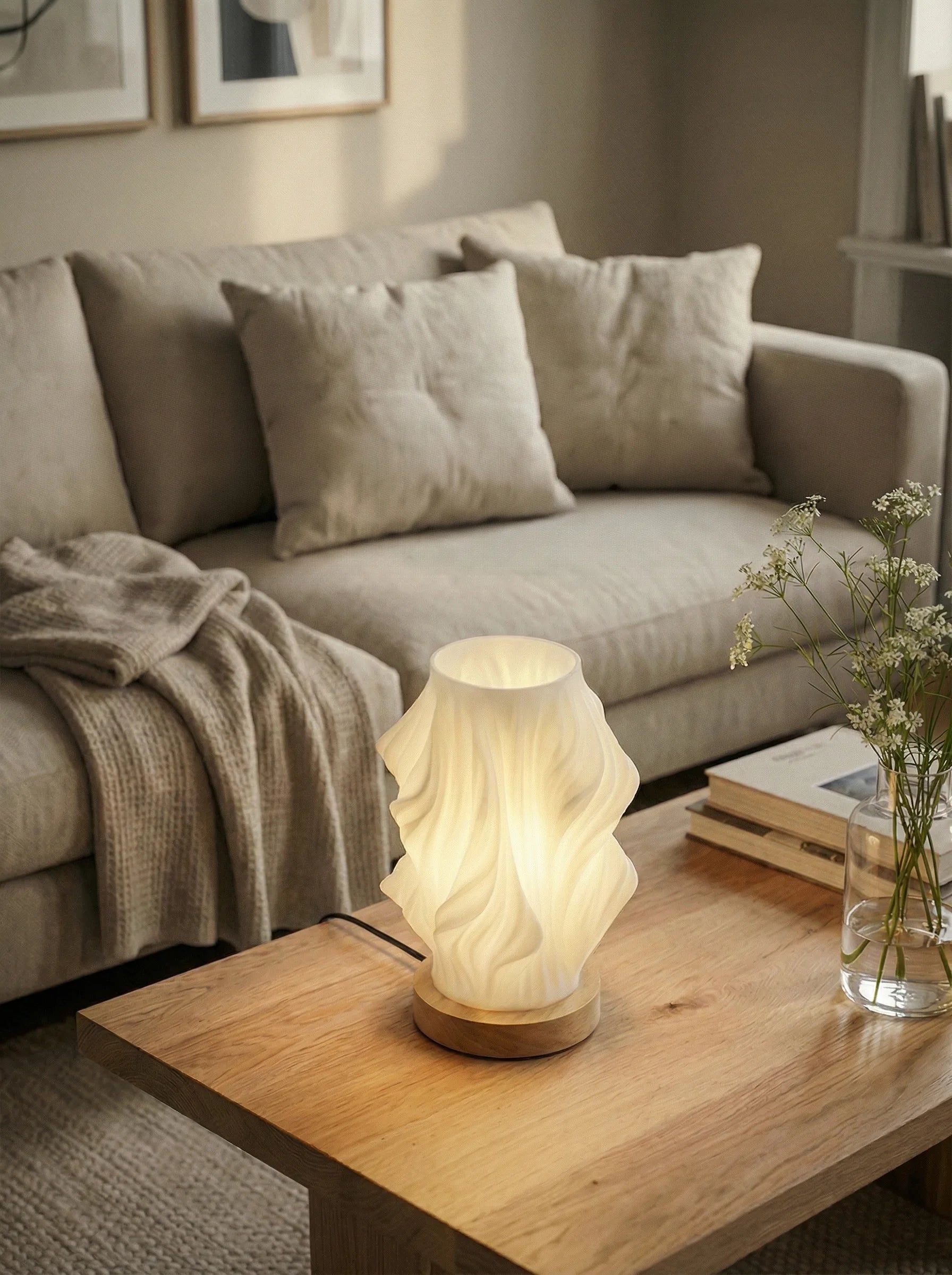 Lampa Stołowa | Falista Forma Pionowa-Table Lamp-Polizatto