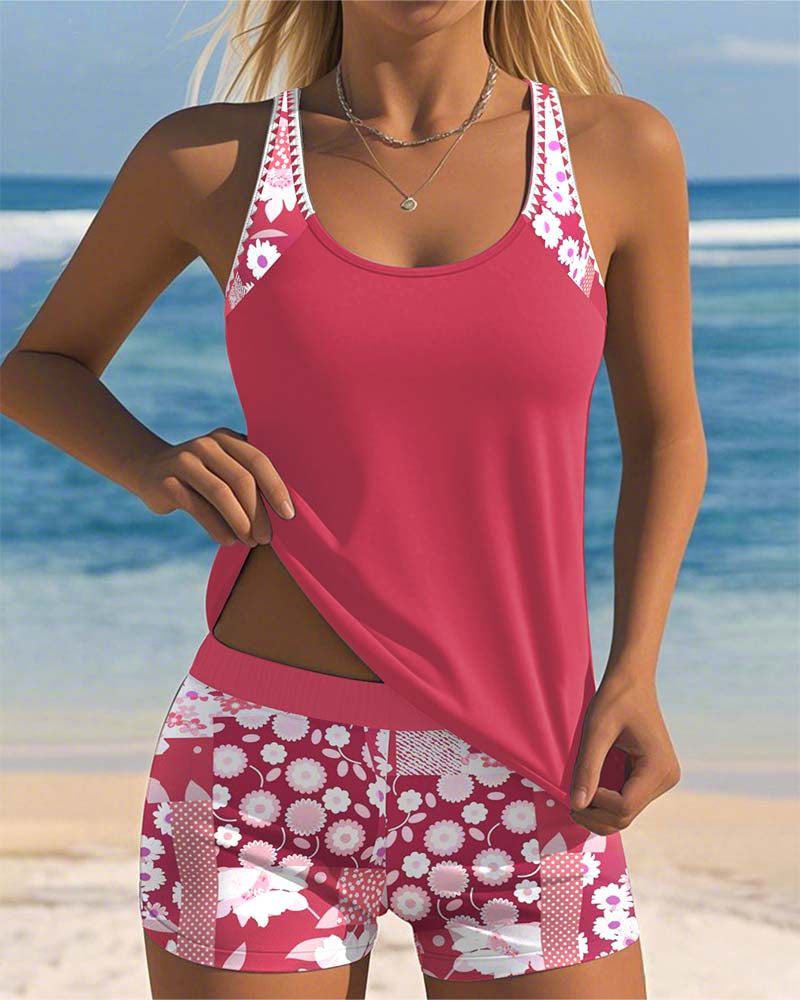 Strój Kąpielowy Dwuczęściowy | Tankini Z Szortami-Women Swimsuit-Polizatto