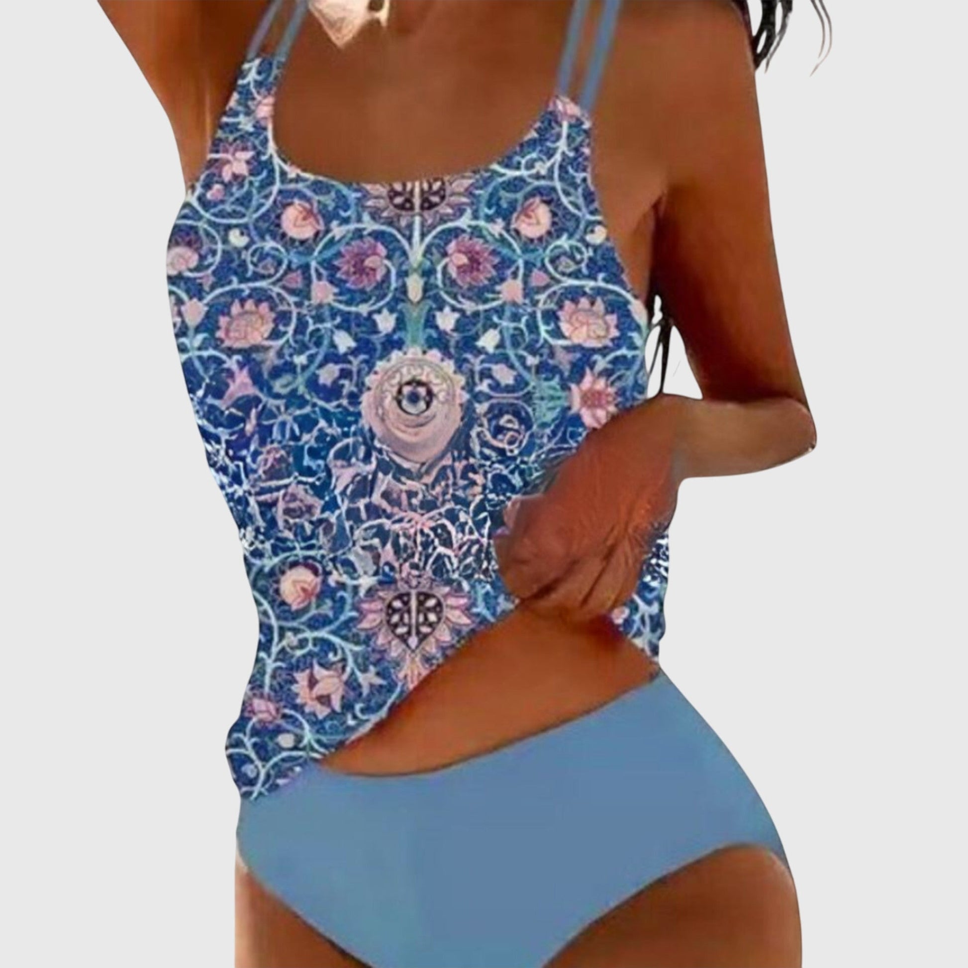 Bikini Z Wysokim Stanem | Strój Kąpielowy Dwuczęściowy Wzorzysty-Women Swimsuit-Polizatto