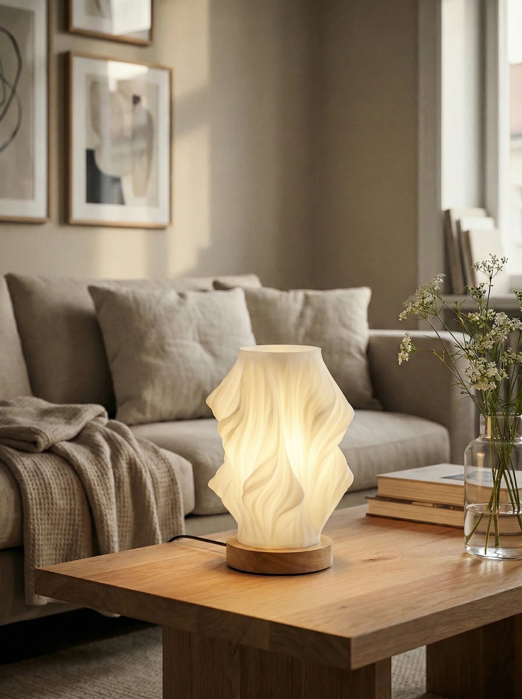 Lampa Stołowa | Falista Forma Pionowa-Table Lamp-Polizatto