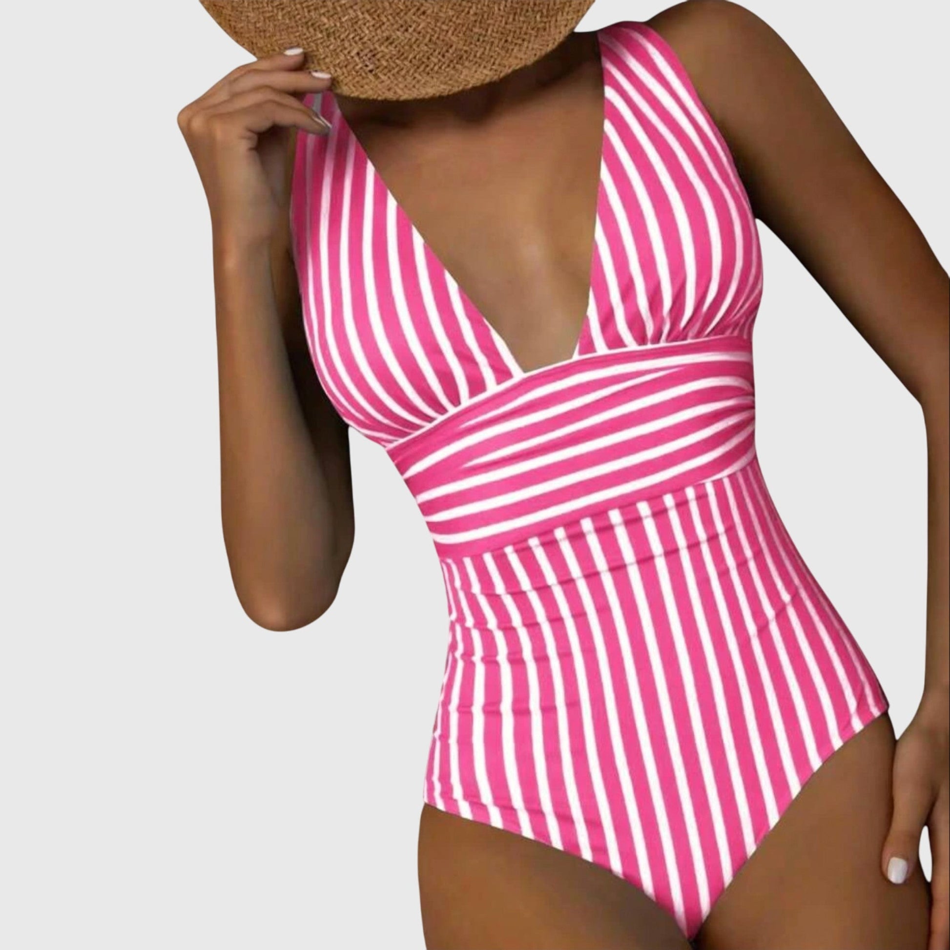 Strój Kąpielowy Jednoczęściowy | Monokini Paski-Women Swimsuit-Polizatto