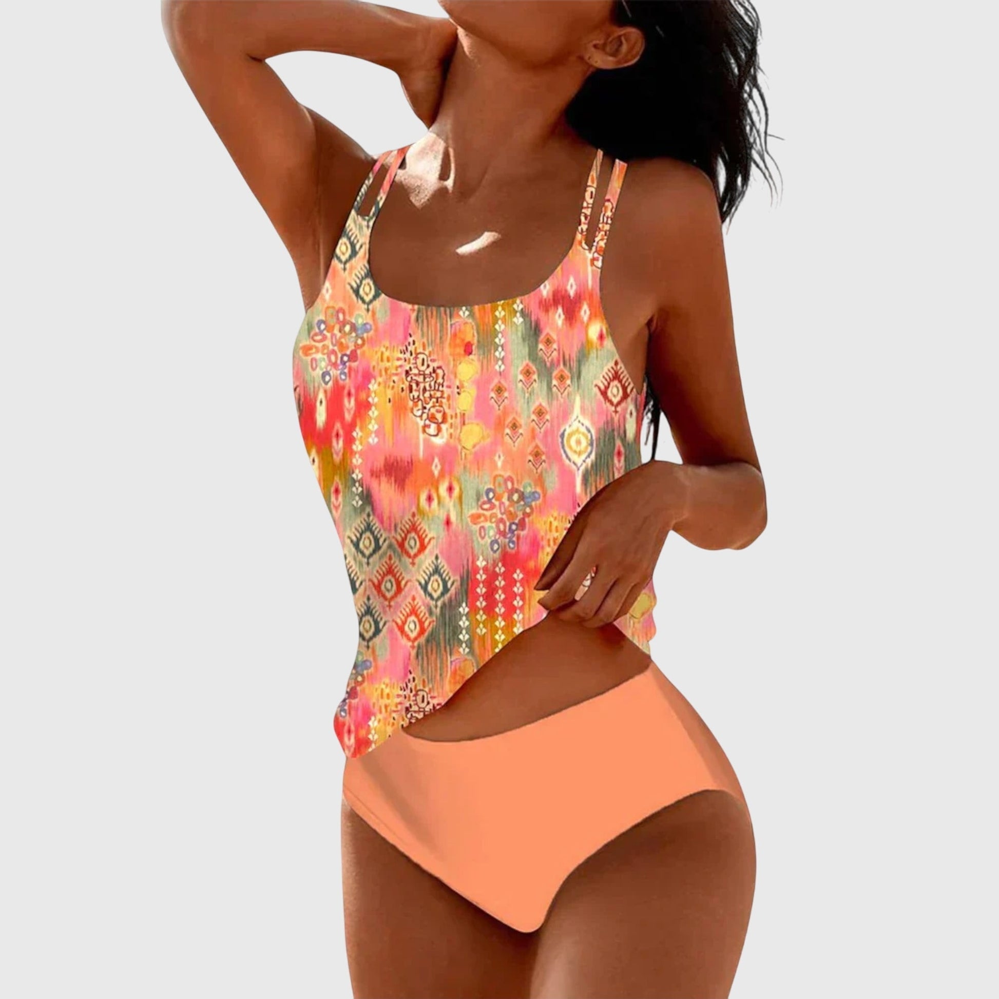 Bikini Z Wysokim Stanem | Strój Kąpielowy Dwuczęściowy Wzorzysty-Women Swimsuit-Polizatto