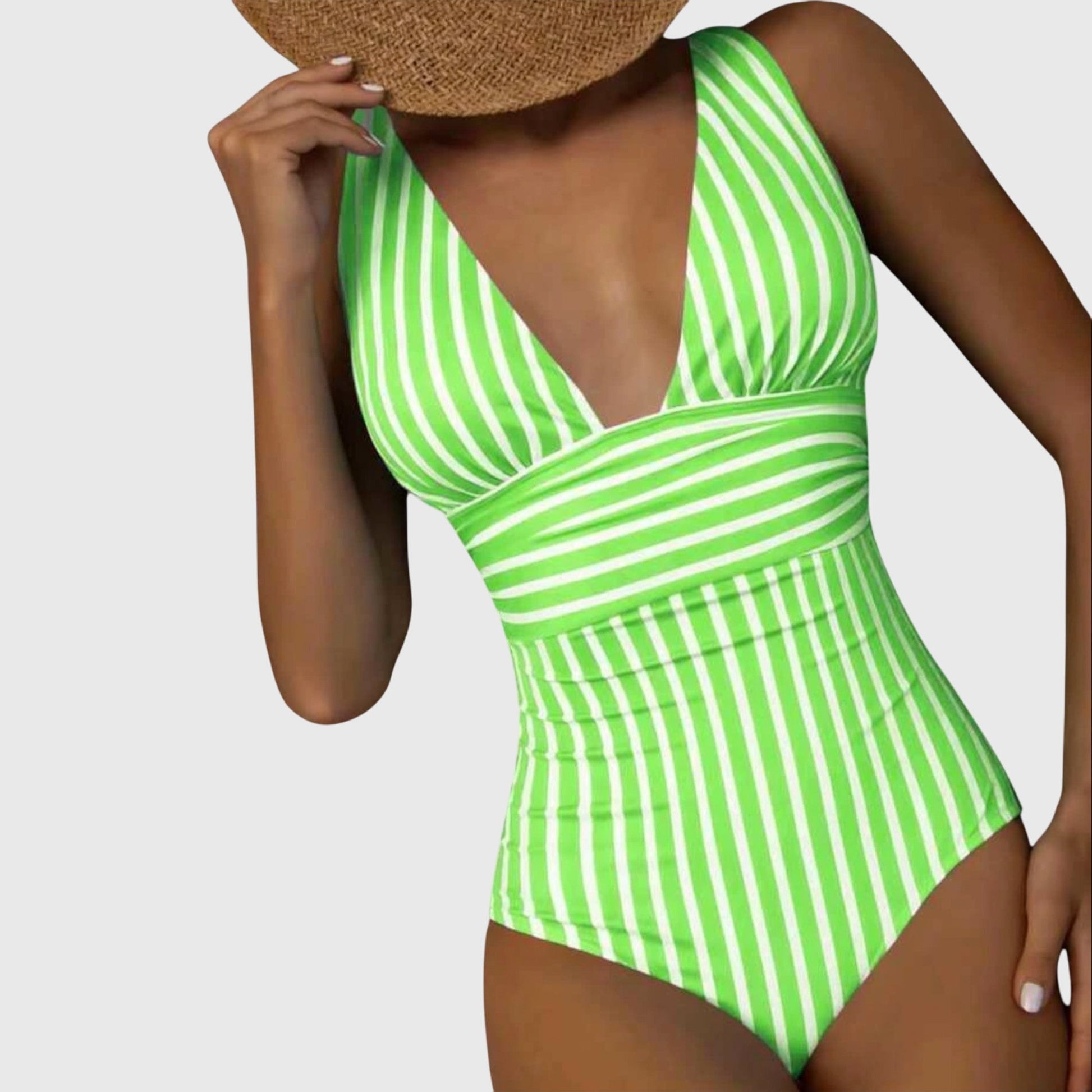 Strój Kąpielowy Jednoczęściowy | Monokini Paski-Women Swimsuit-Polizatto