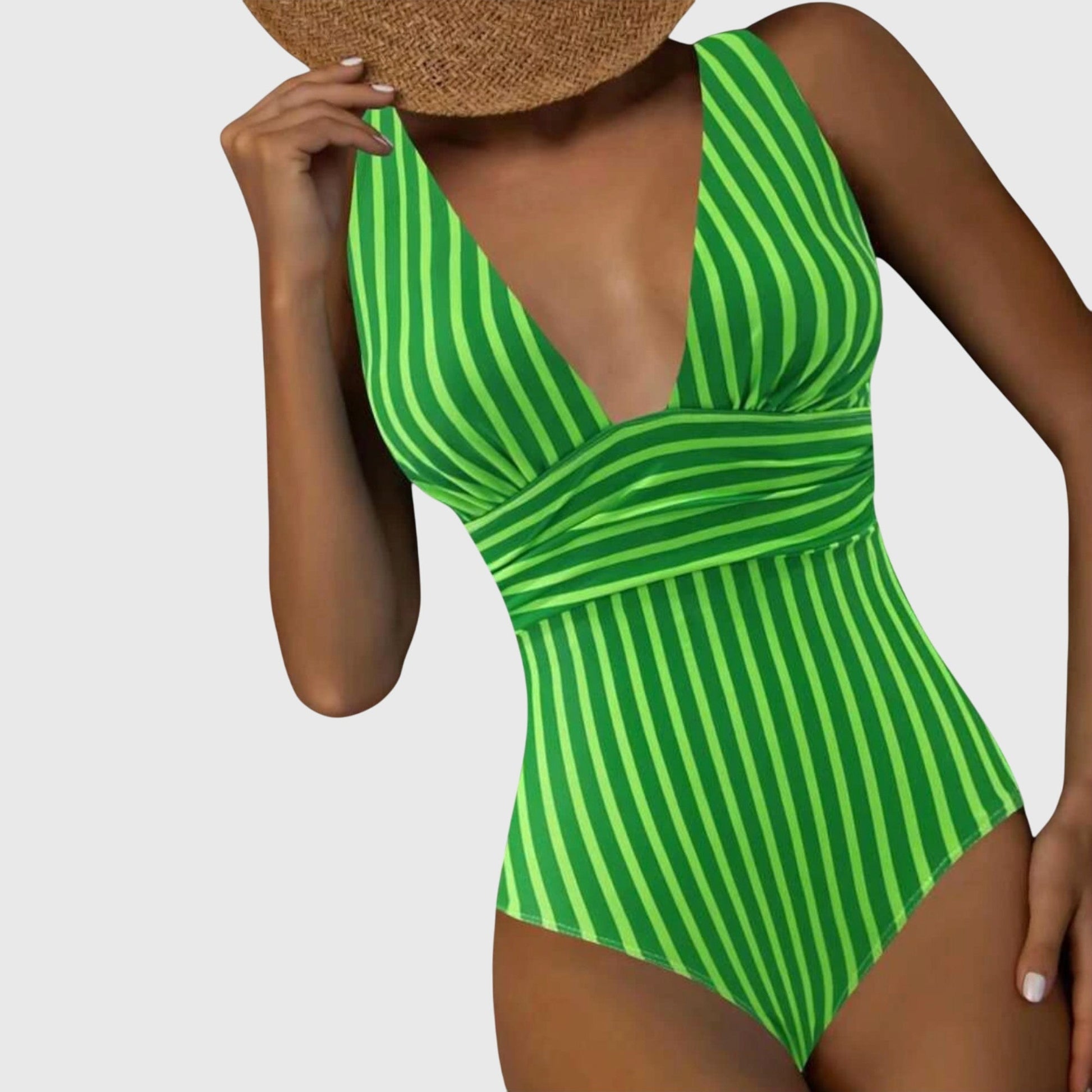 Strój Kąpielowy Jednoczęściowy | Monokini Paski-Women Swimsuit-Polizatto
