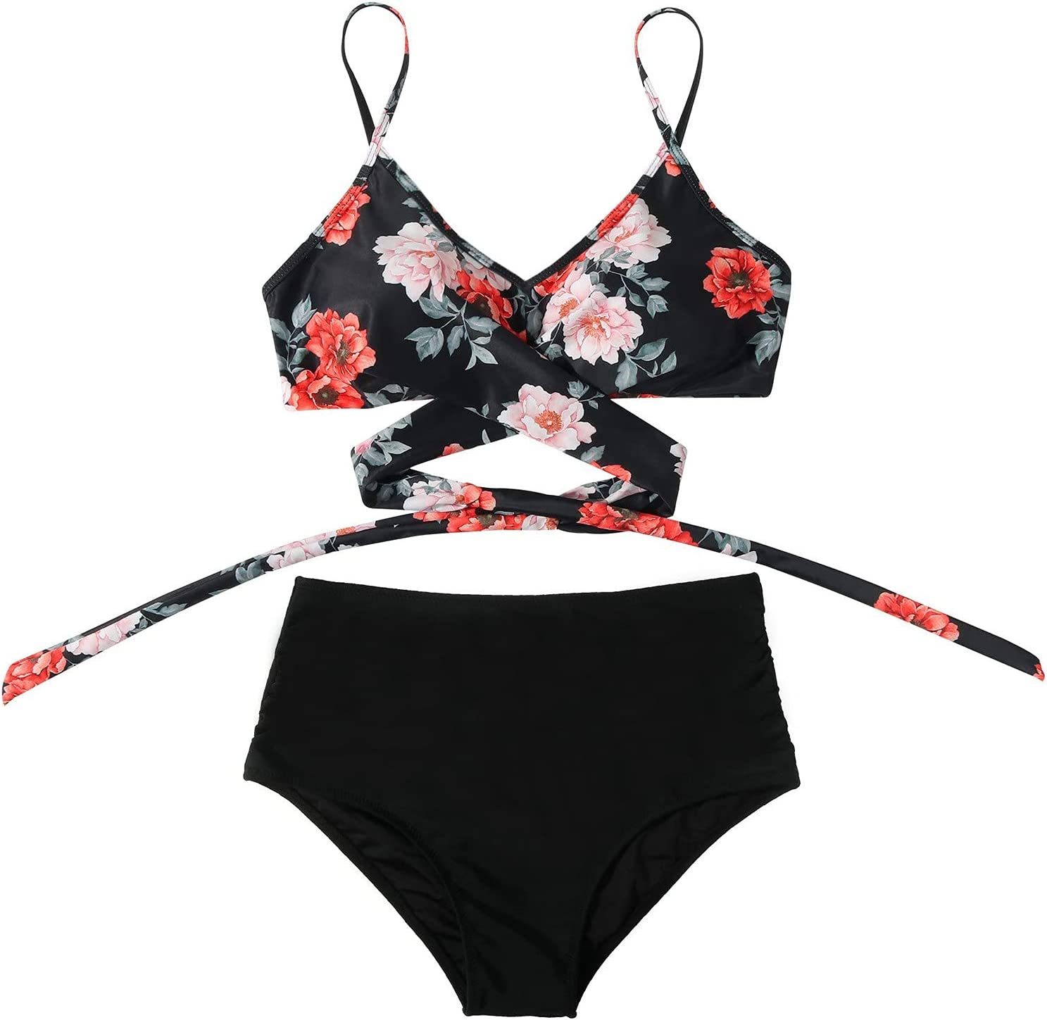 Bikini Z Wysokim Stanem | Strój Kąpielowy Dwuczęściowy Krzyżowany-Women Swimsuit-Polizatto
