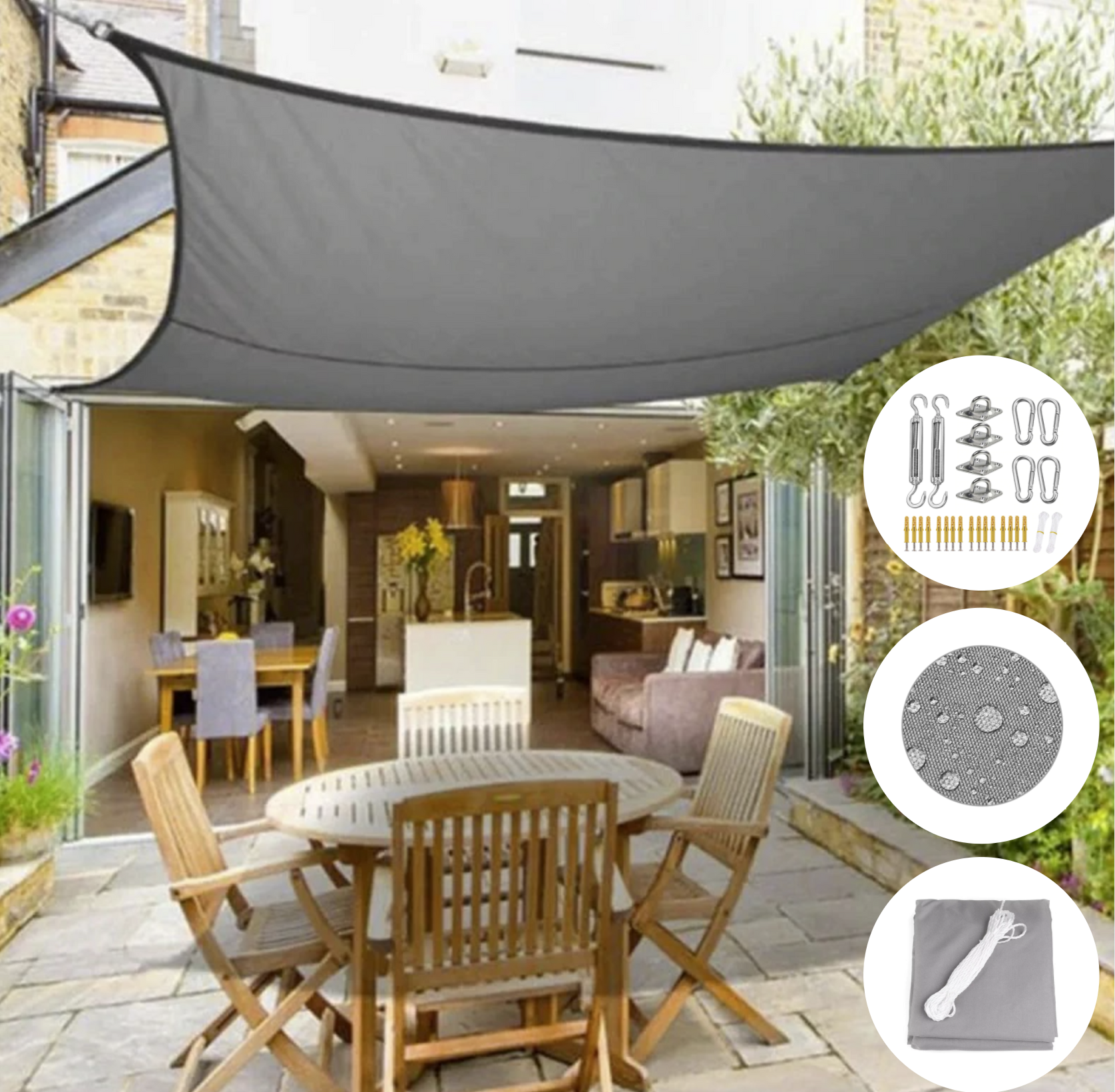 Żagiel Przeciwsłoneczny | Zadaszenie Tarasu Materiałowe-Sun Shade-Polizatto