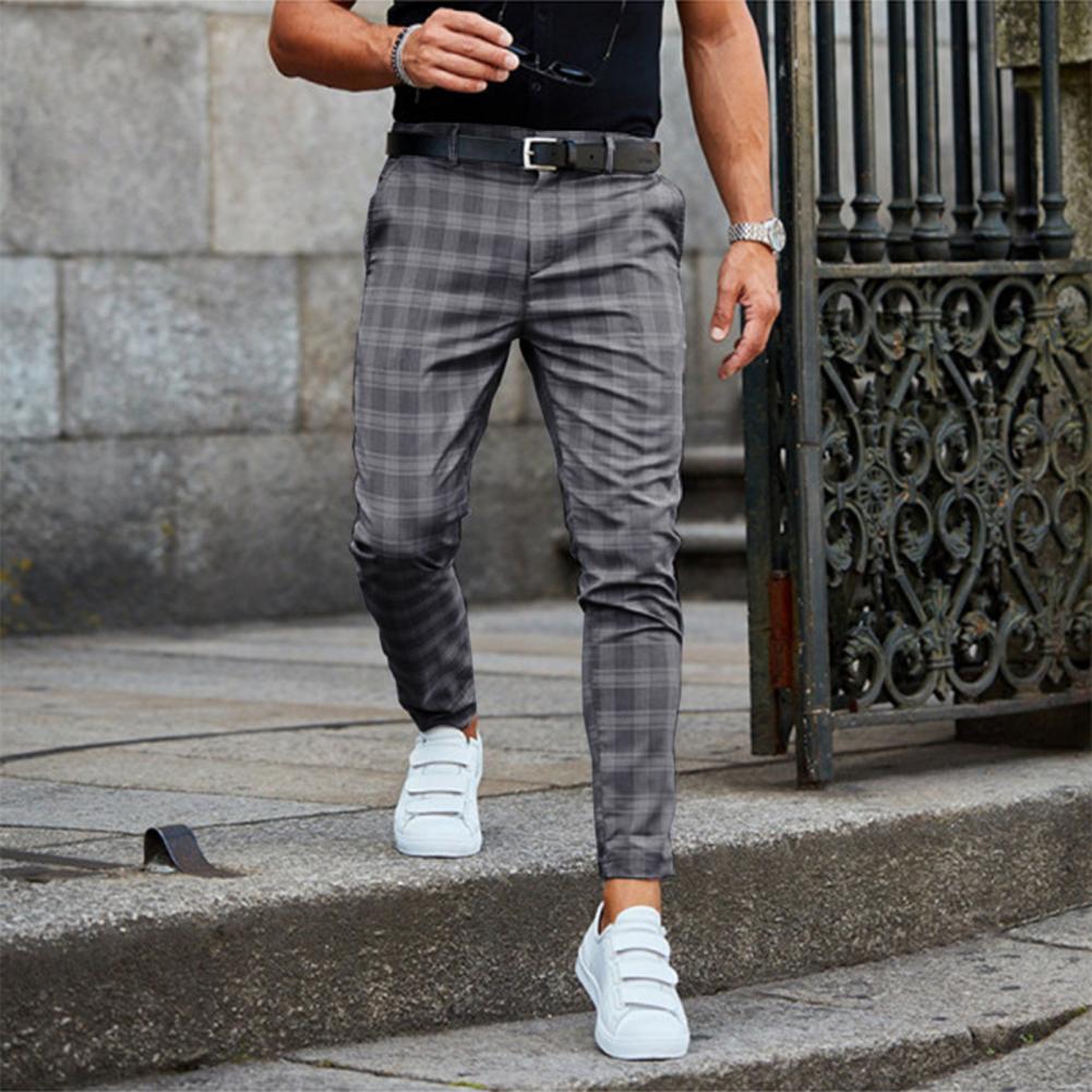 Spodnie Męskie | Spodnie Męskie W Kratę-Men Pants-Polizatto