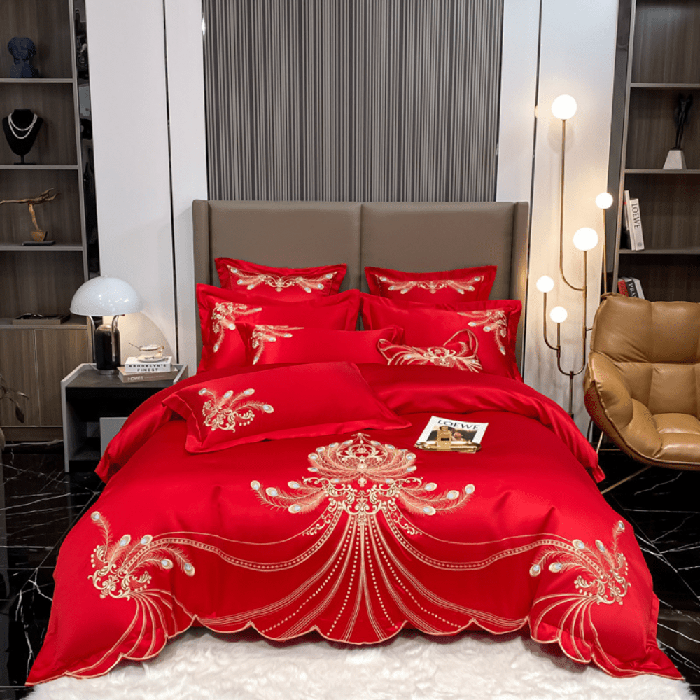 Komplet Pościeli | Pościel Haftowana Elegancka-Bedding Set-Polizatto
