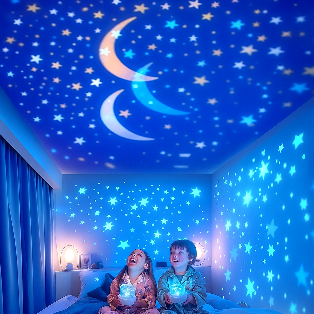 Projektor Gwiazd Dla Dzieci | Lampka Nocna-Night Light Projector-Polizatto