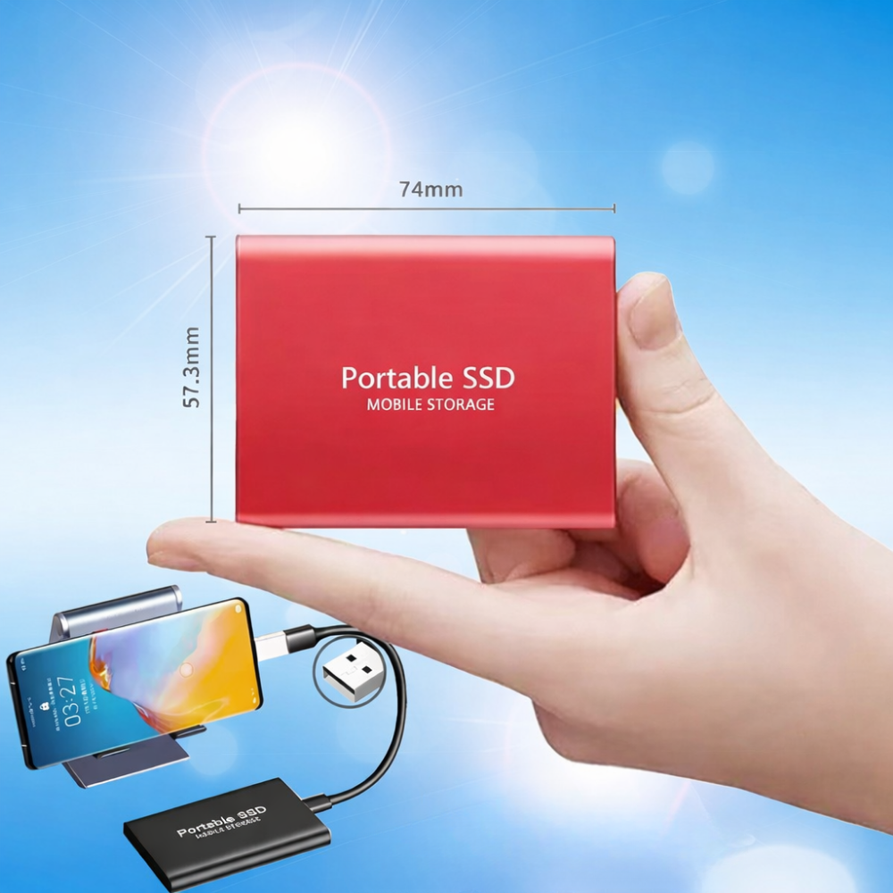Dysk SSD 512 GB | Dysk Zewnętrzny Przenośny-External SSD-Polizatto