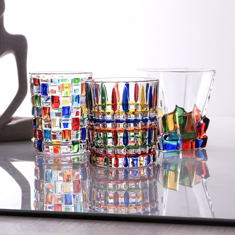 Kolorowe Szklanki Do Napojów | Zestaw Szklanek Whisky-Tumbler-Polizatto