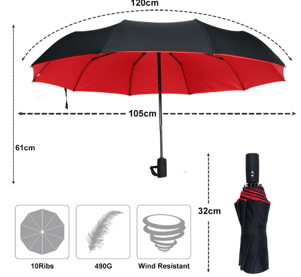 Parasol Składany | Parasol Przeciwdeszczowy-Umbrella-Polizatto