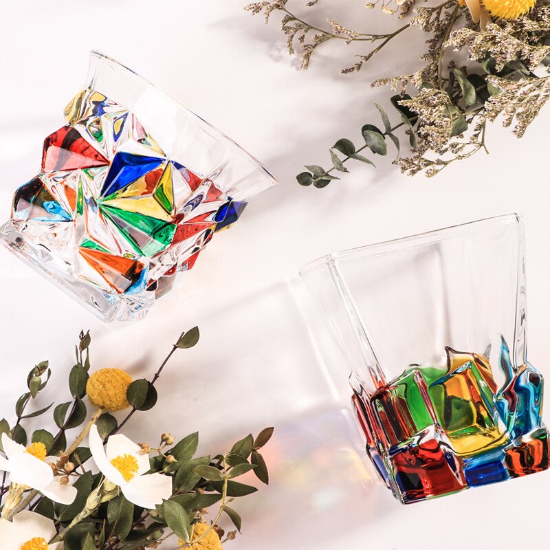 Kolorowe Szklanki Do Napojów | Zestaw Szklanek Whisky-Tumbler-Polizatto