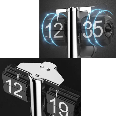 Zegar Klapkowy Biurkowy | Zegar Loft Mechaniczny-Desk Clock-Polizatto