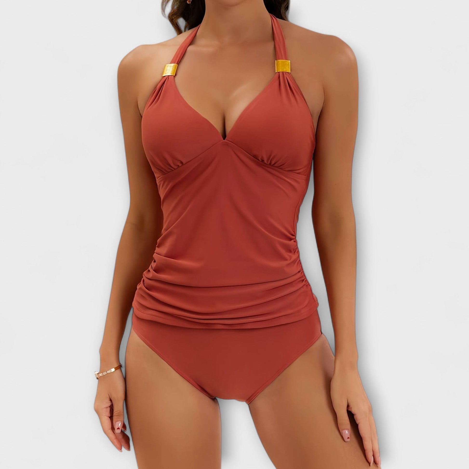 Strój Kąpielowy Dwuczęściowy | Tankini Gładkie-Women Swimsuit-Polizatto