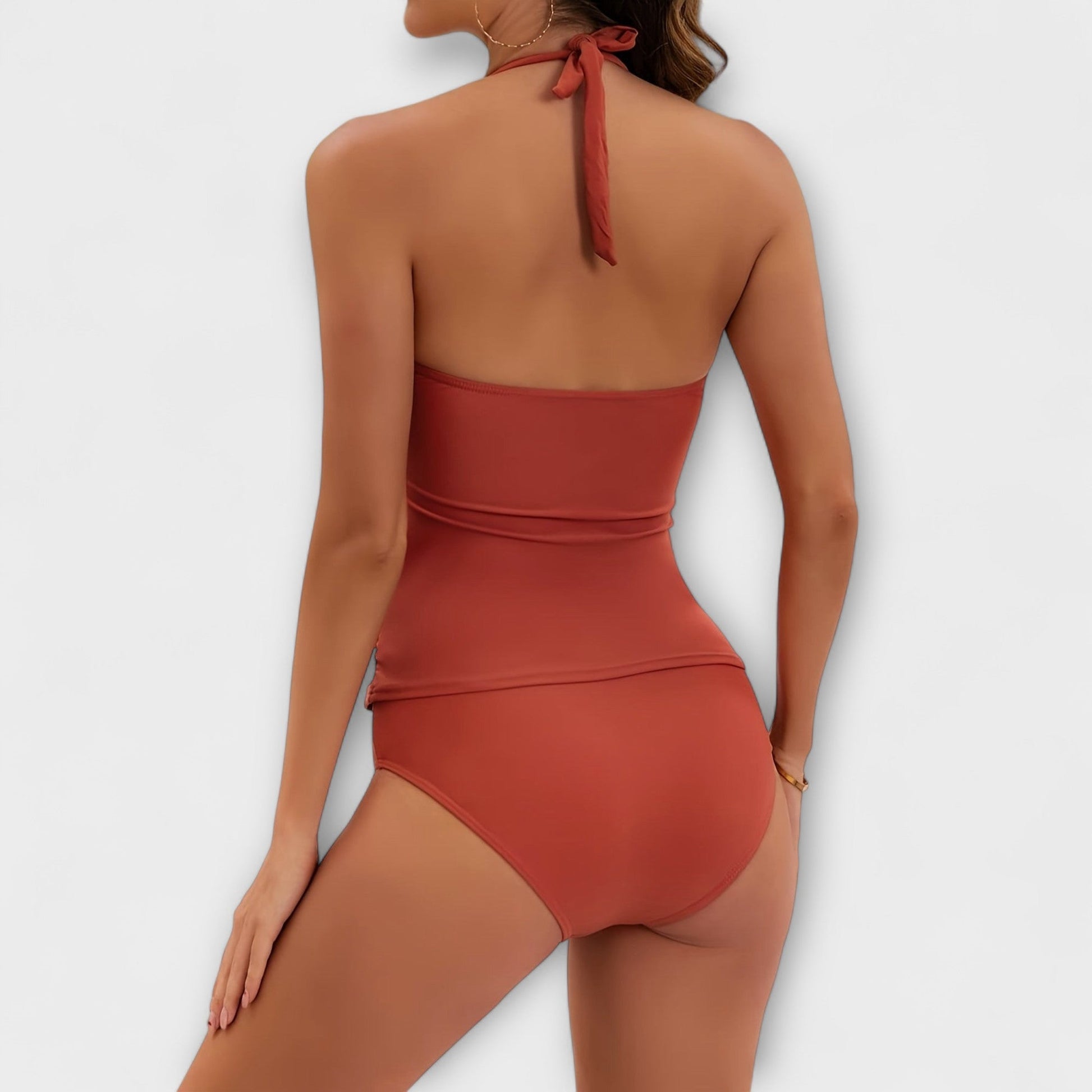 Strój Kąpielowy Dwuczęściowy | Tankini Gładkie-Women Swimsuit-Polizatto