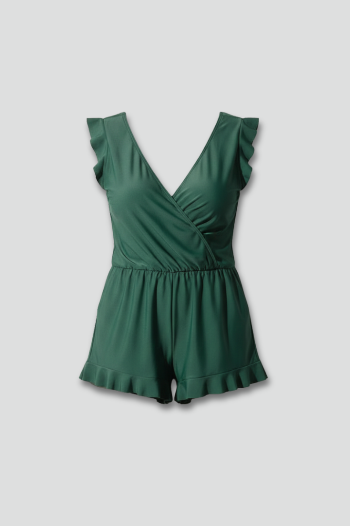 Kombinezon Do Pływania | Strój Plażowy Z Falbaną-Women Swimsuit-Polizatto