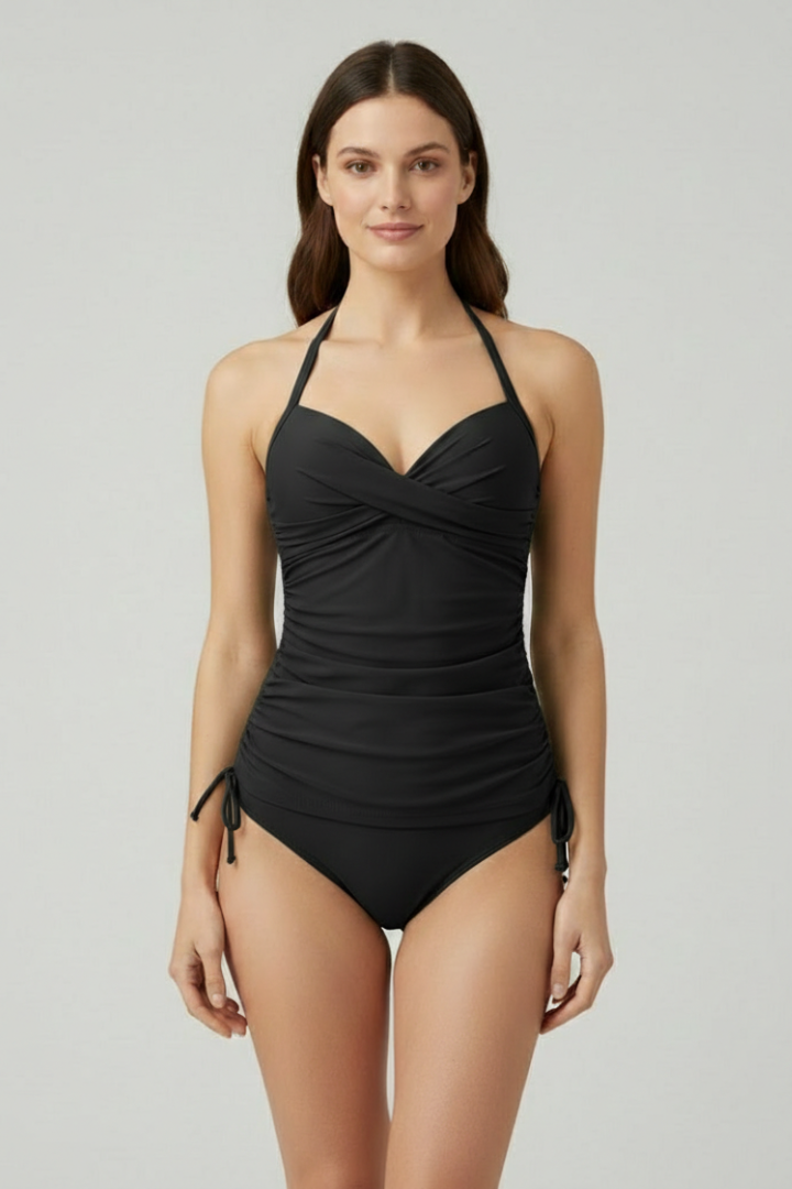 Tankini Damskie | Strój Kąpielowy Dwuczęściowy Wiązany-Women Swimsuit-Polizatto
