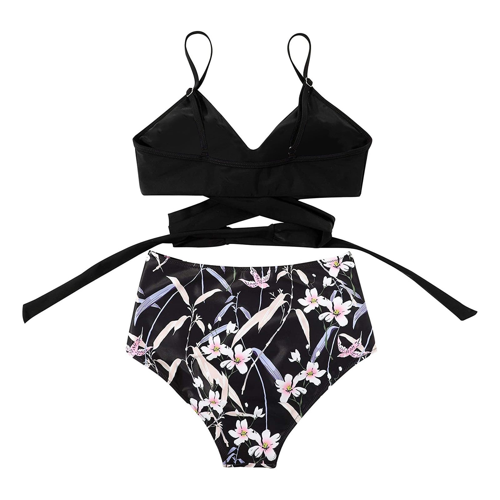 Bikini Z Wysokim Stanem | Strój Kąpielowy Dwuczęściowy Krzyżowany-Women Swimsuit-Polizatto