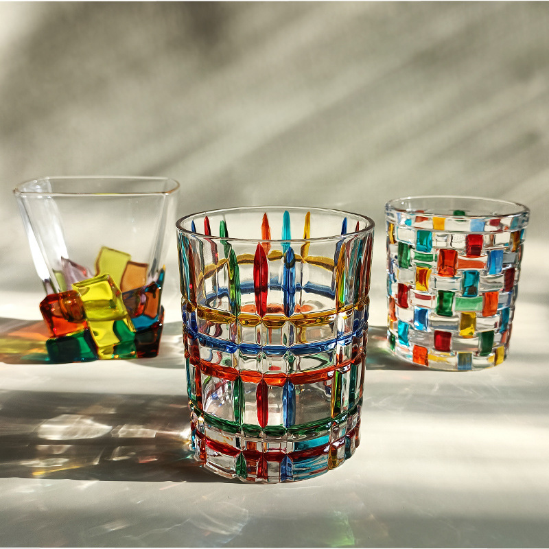 Kolorowe Szklanki Do Napojów | Zestaw Szklanek Whisky-Tumbler-Polizatto