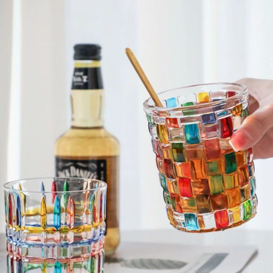 Kolorowe Szklanki Do Napojów | Zestaw Szklanek Whisky-Tumbler-Polizatto