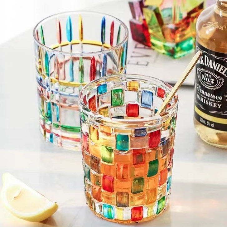 Kolorowe Szklanki Do Napojów | Zestaw Szklanek Whisky-Tumbler-Polizatto
