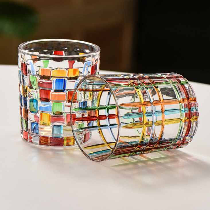 Kolorowe Szklanki Do Napojów | Zestaw Szklanek Whisky-Tumbler-Polizatto