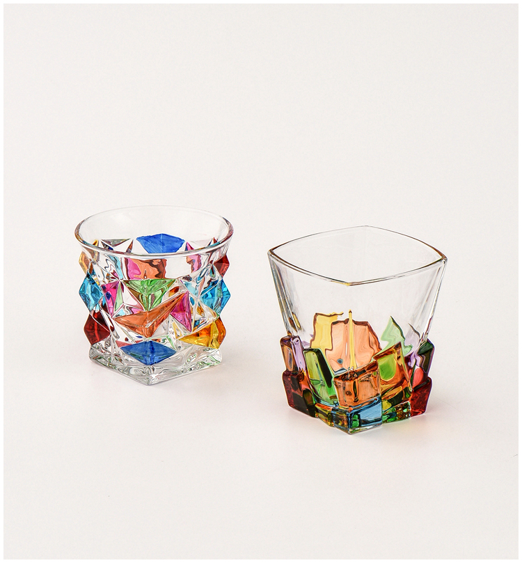 Kolorowe Szklanki Do Napojów | Zestaw Szklanek Whisky-Tumbler-Polizatto