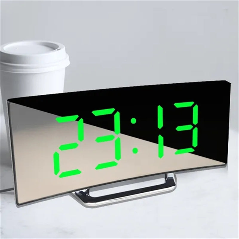 Lustrzany Zegar LED | Elektroniczny Zegar Stołowy-Desk Clock-Polizatto