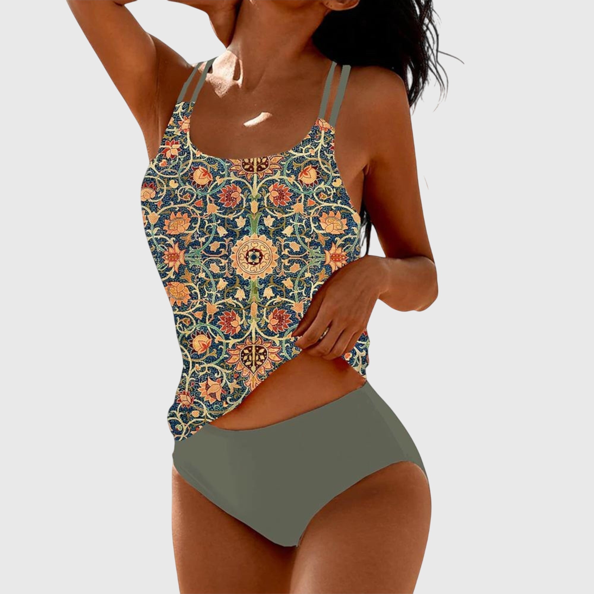 Bikini Z Wysokim Stanem | Strój Kąpielowy Dwuczęściowy Wzorzysty-Women Swimsuit-Polizatto