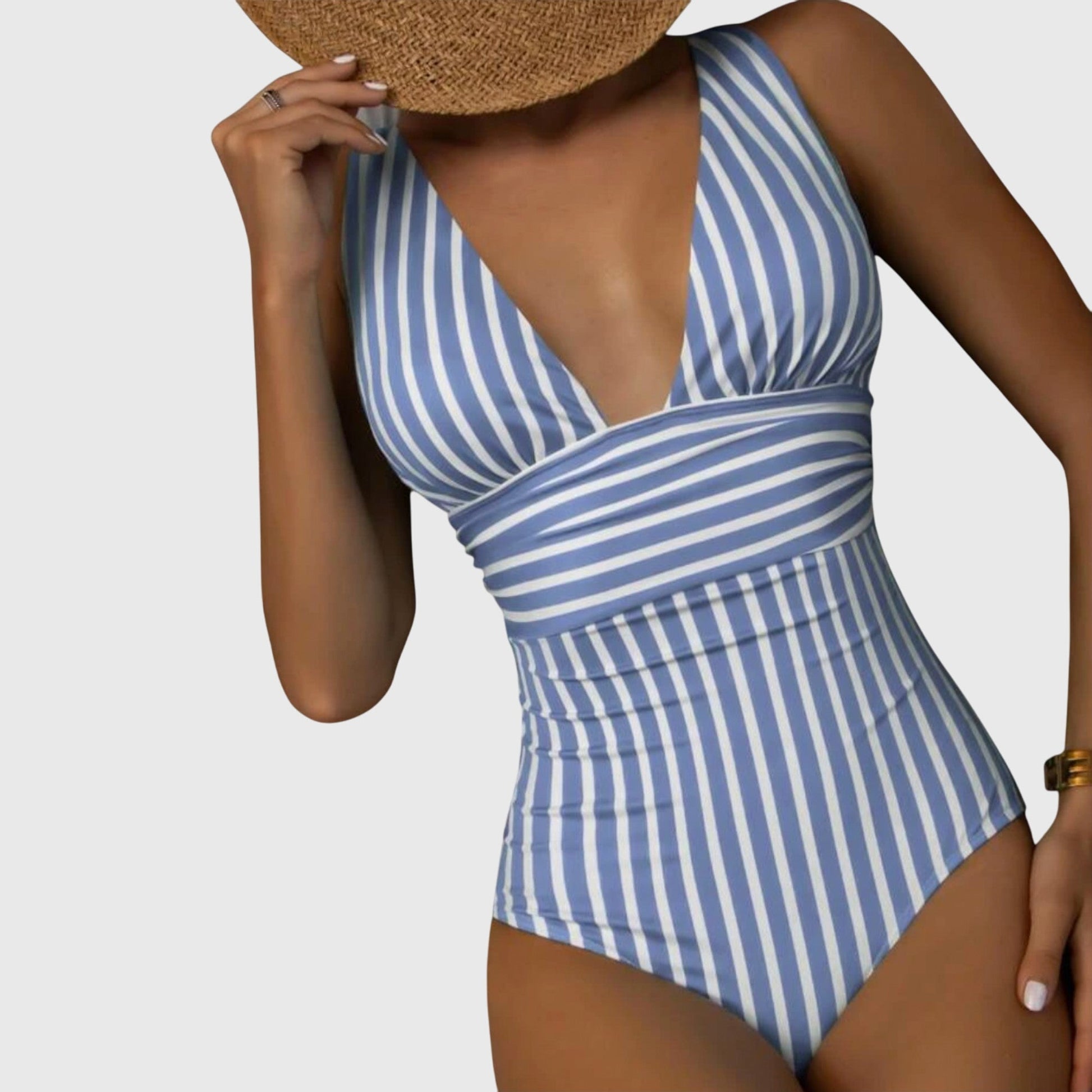 Strój Kąpielowy Jednoczęściowy | Monokini Paski-Women Swimsuit-Polizatto