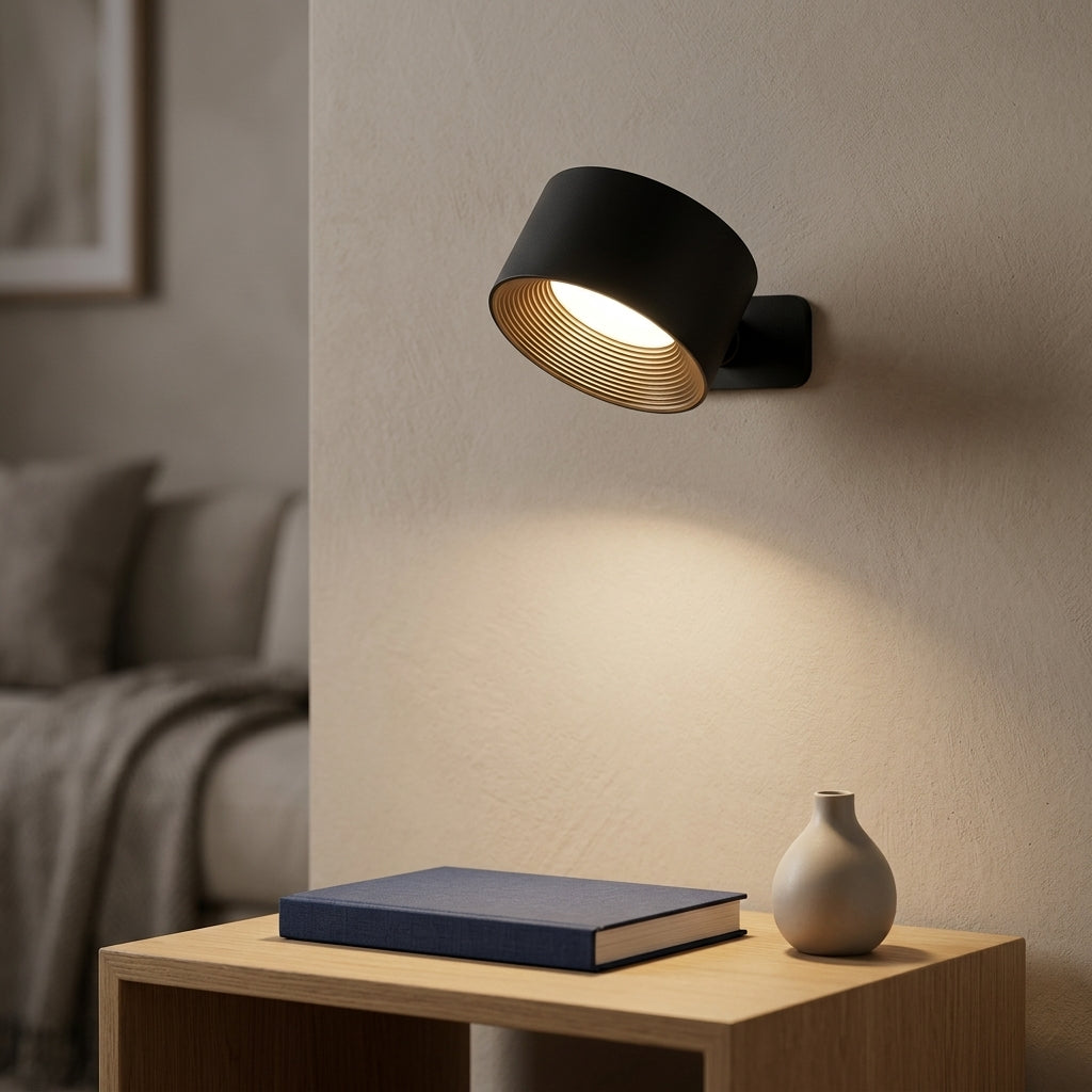 Bezprzewodowa Regulowana Lampa Ścienna LED Z Obrotem 360 Stopni I Ładowaniem USB | Novoria
