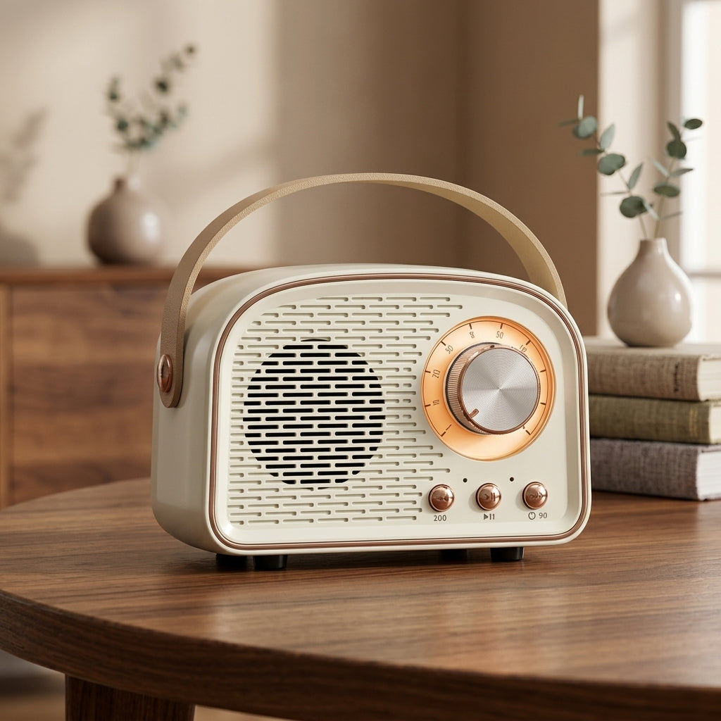 Retro Głośnik Bluetooth Z Bezprzewodową Łącznością I Długą Baterią | Jasnomir