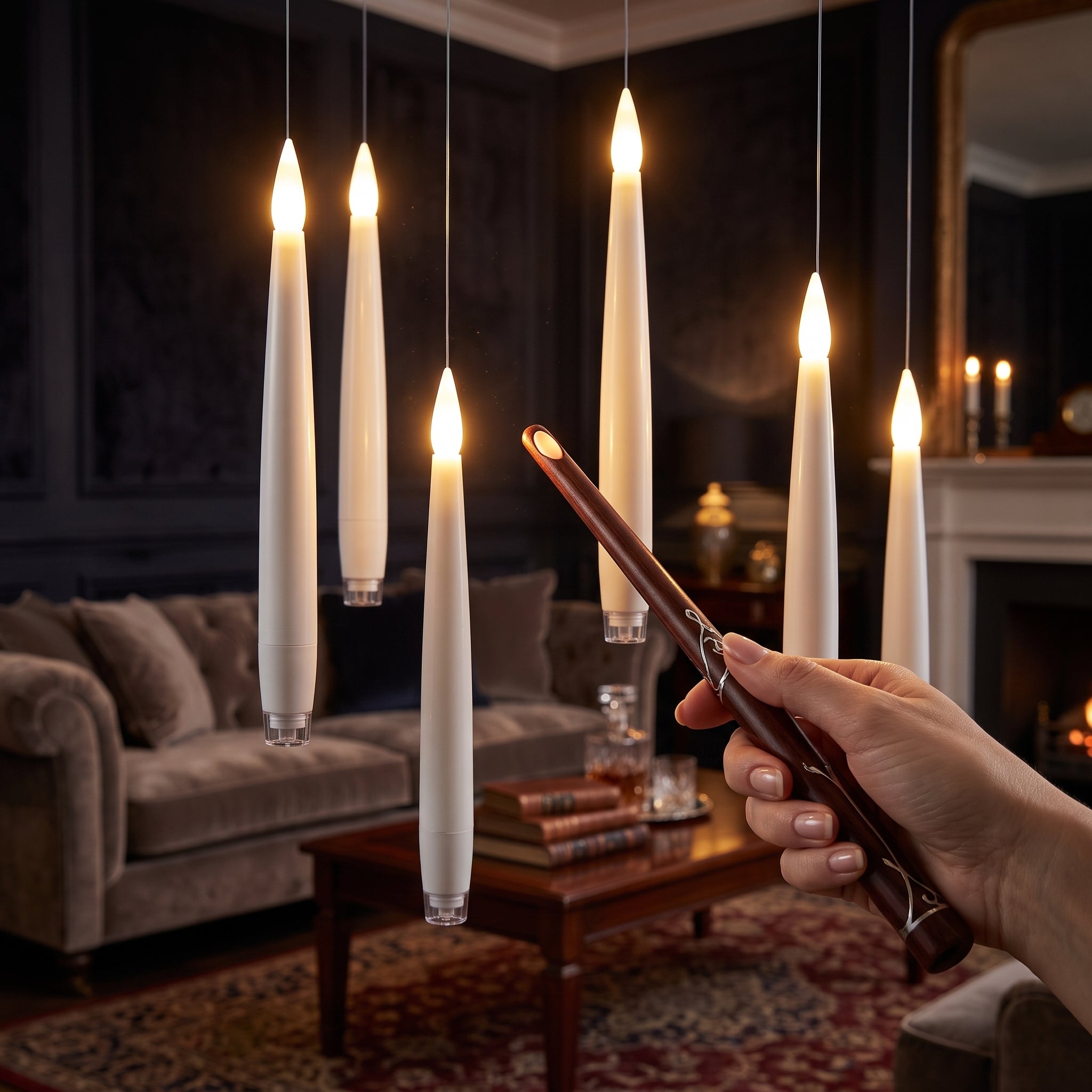 Wiszące Świece LED Z Magiczną Różdżką | Świecimira