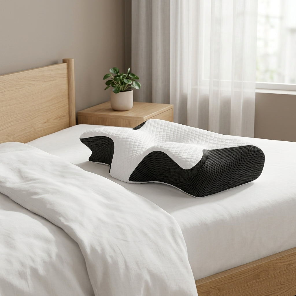 Ortopedyczna poduszka z pianki Memory Foam z ergonomicznym wsparciem szyi i pleców | Mazobud