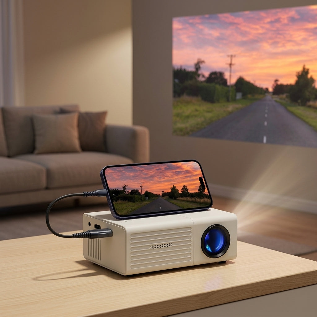 Przenośny Projektor LED HD 3000 Lumenów do Użytku Wewnątrz i Na Zewnątrz | Tatrelka