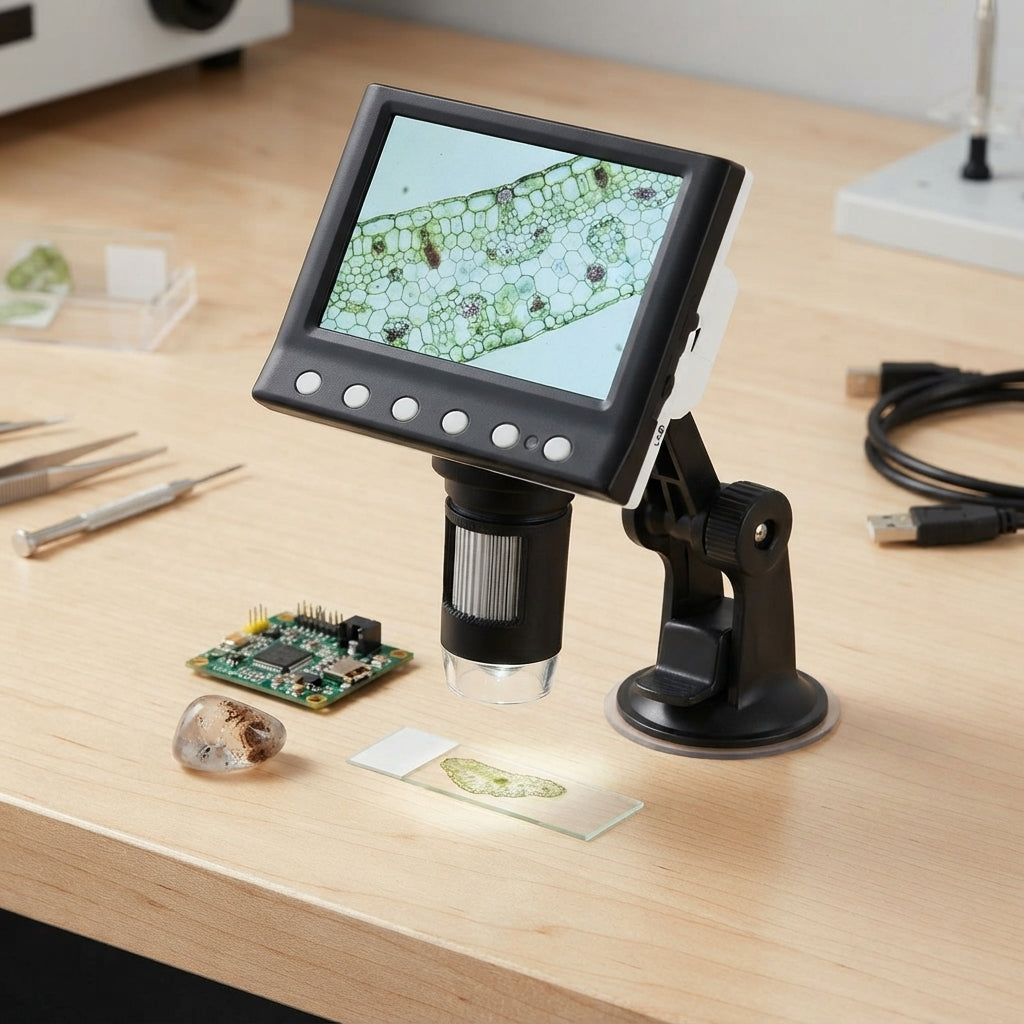 Mikroskop Cyfrowy Z Ekranem LCD I 8 Światłami LED Do Naprawy Elektroniki | Świetarski