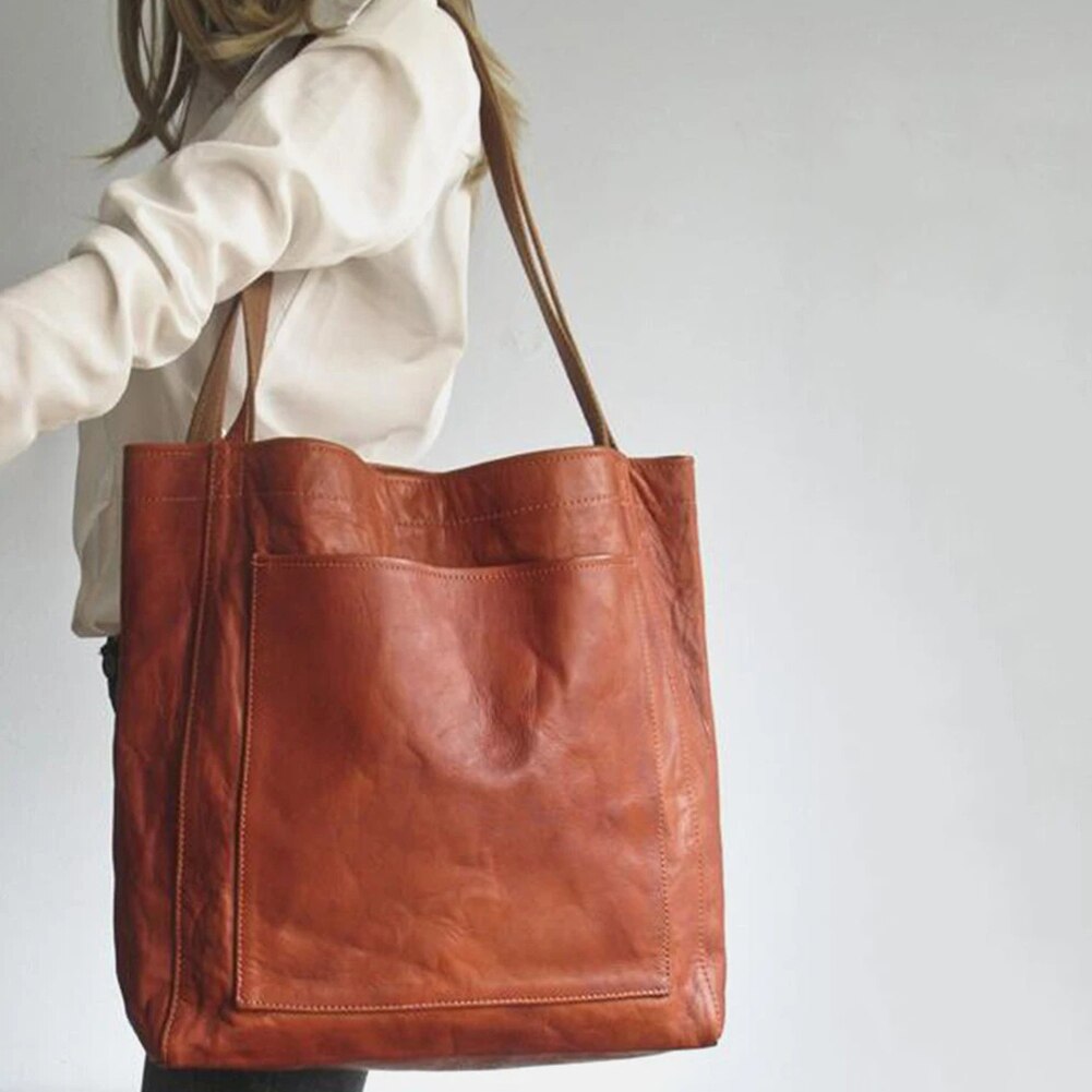 Pojemna Torebka Shopper Ze Skóry PU Z Mocnymi Uchwytami I Zamknięciem Na Zamek | Mazikowski