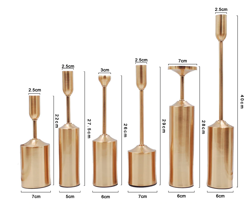 Zestaw Świeczników Na Stół | Złote Świeczniki Nowoczesne-Candle Holder-Polizatto