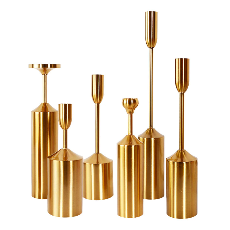 Zestaw Świeczników Na Stół | Złote Świeczniki Nowoczesne-Candle Holder-Polizatto