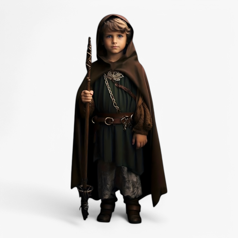 Peleryna Z Kapturem | Strój Czarodzieja-Kids Costume-Polizatto