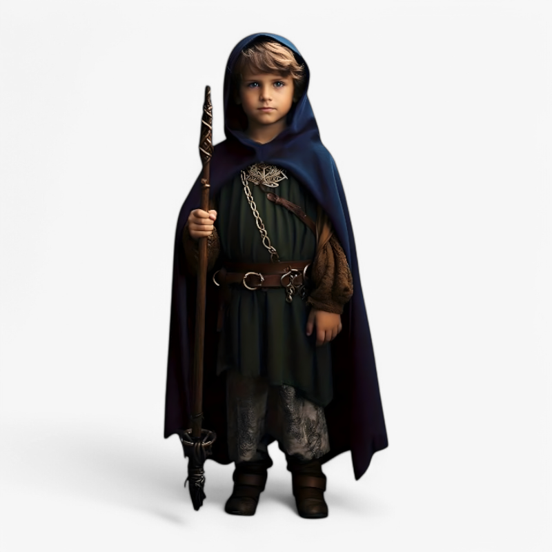 Peleryna Z Kapturem | Strój Czarodzieja-Kids Costume-Polizatto